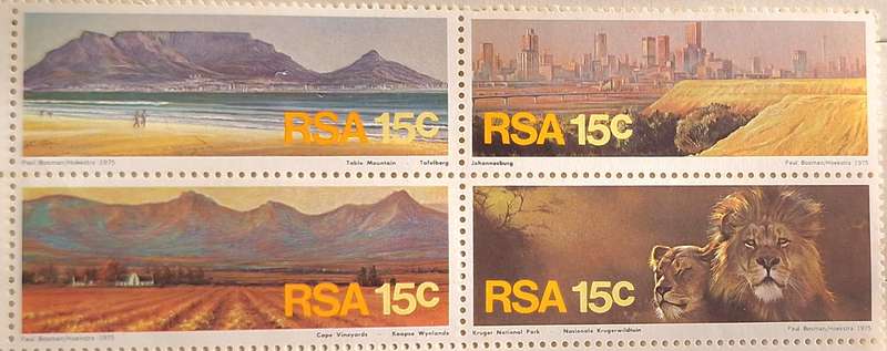 RSA 1975 Tourism in South Africa Setenant Block of 4 Mint stamps