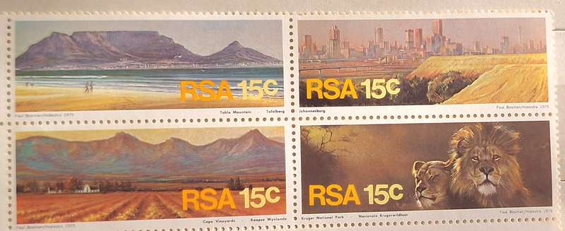 RSA 1975 Tourism in South Africa Setenant Block of 4 Mint stamps