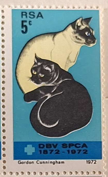 RSA 1972 Centenary of SPCA Mint Control Block of 4 stamps B