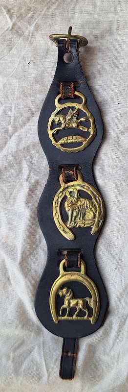 Small Horse Brass on Leather strap