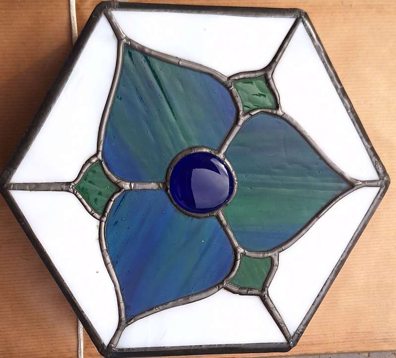 Hexagon Shaped Handmade Glass Trinket / Jewellery Box