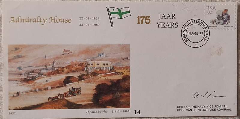 SA Navy 1989 175 Years Admiralty House Cover No. 14 SIGNED Chief Of The Navy