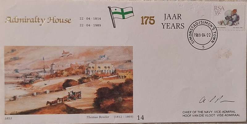 SA Navy 1989 175 Years Admiralty House Cover No. 14 SIGNED Chief Of The Navy