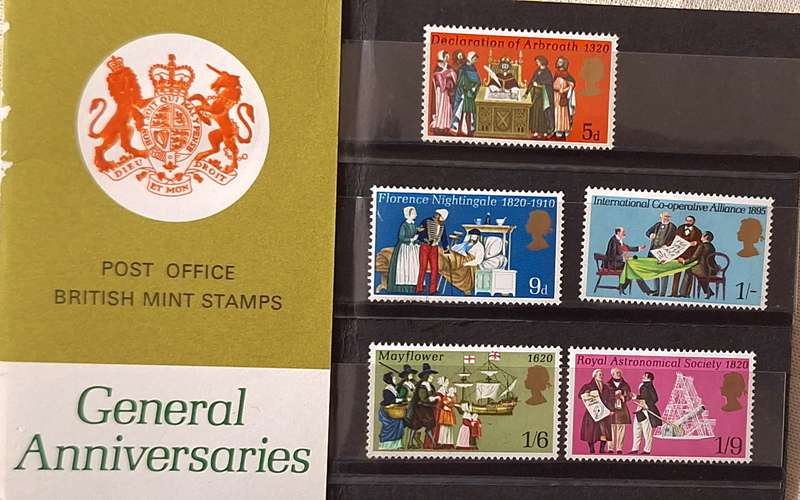 GB 1970 General Anniversaries Presentation Pack No. 16 Set of 5 Mint stamps