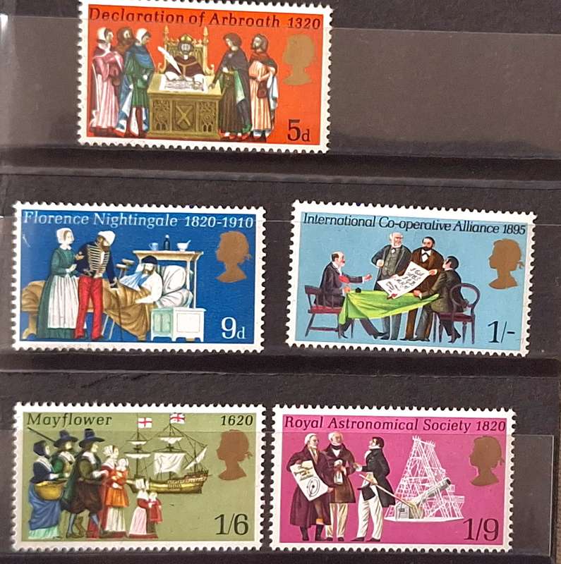 GB 1970 General Anniversaries Presentation Pack No. 16 Set of 5 Mint stamps