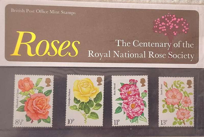 GB 1976 Roses Presentation Pack 81 Set of 4 Mint stamps