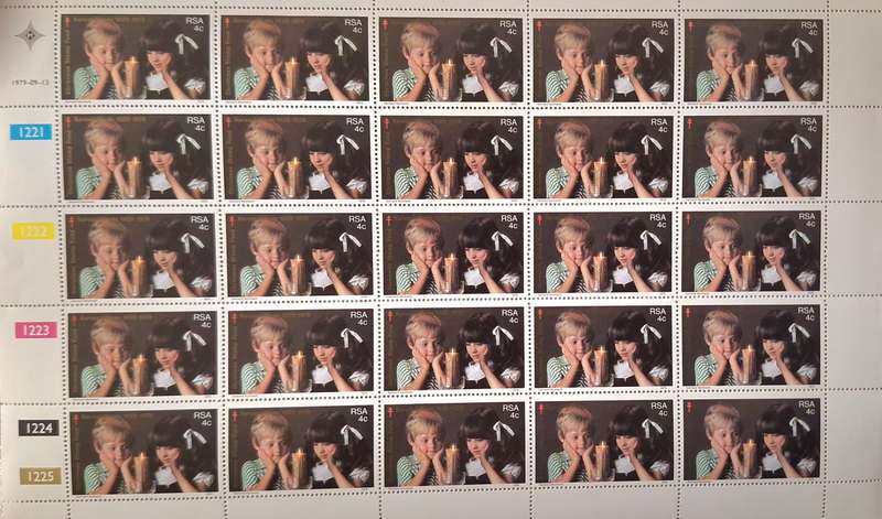 RSA 1979 Christmas Stamp Fund Mint Sheet of 25 Stamps