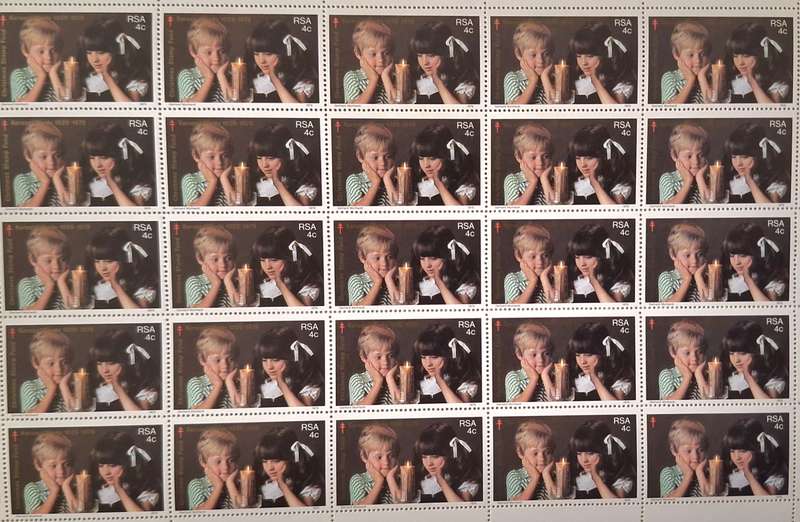 RSA 1979 Christmas Stamp Fund Mint Sheet of 25 Stamps