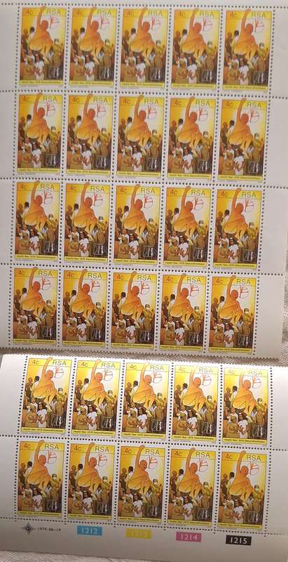 RSA 1979 Health Year Mint Control block of 10 stamps and Mint Block of 20 stamps