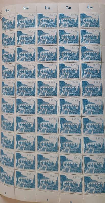 RSA 1982 8c Leeuwenhof Block of 50 Mint stamps