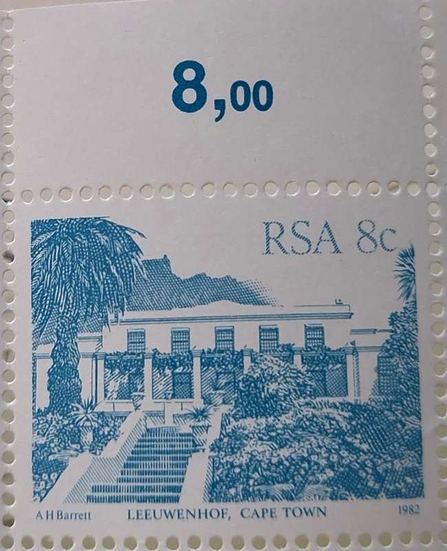 RSA 1982 8c Leeuwenhof Block of 50 Mint stamps