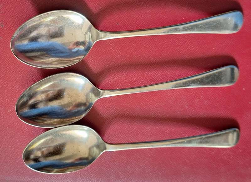 3 Desert Spoons 1xEPNS 2xNickel Silver