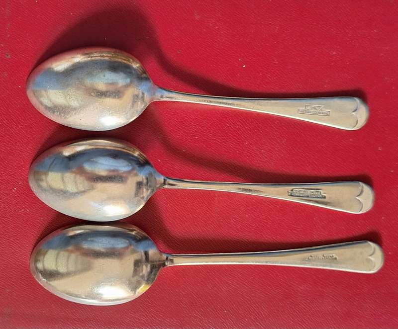 3 Desert Spoons 1xEPNS 2xNickel Silver