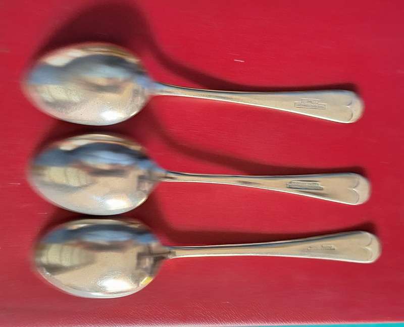3 Desert Spoons 1xEPNS 2xNickel Silver