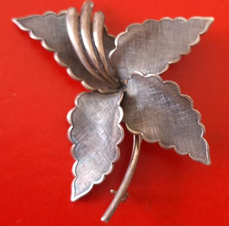Vintage Silver Plated Flower Brooch