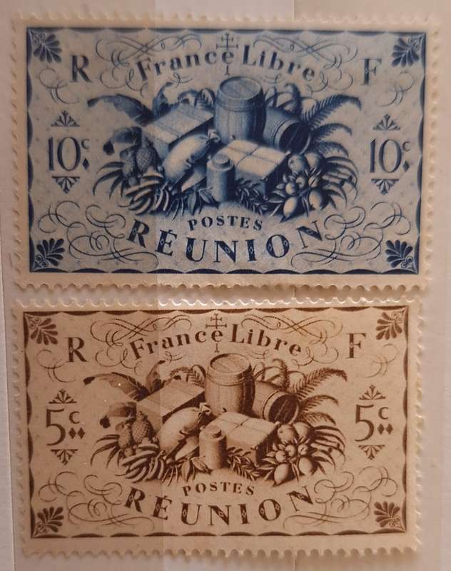 French Reunion 1943 Produce 2 Unused Hinged stamps