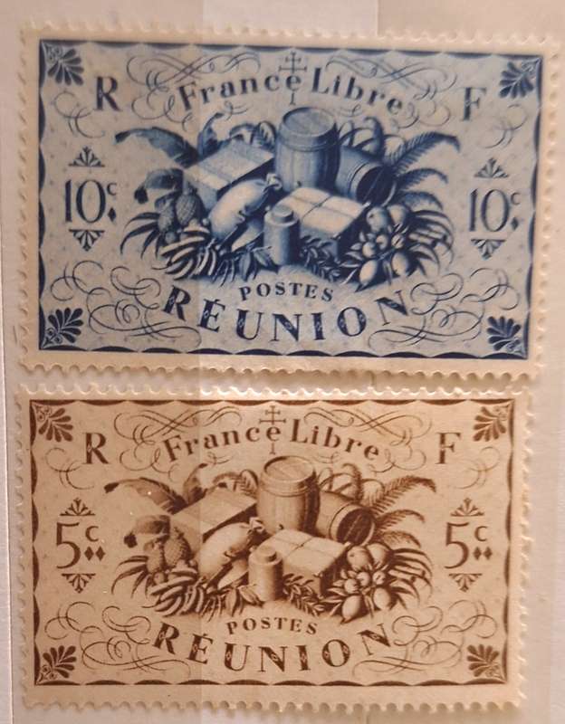 French Reunion 1943 Produce 2 Unused Hinged stamps