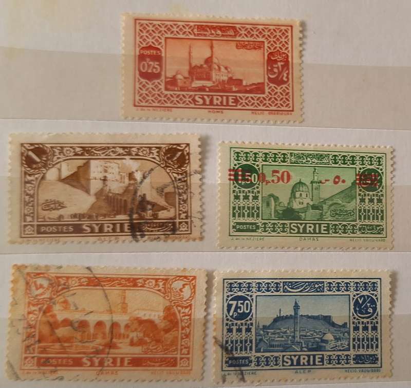 Syria Post 1920 Mixed Lot of 5 Used and Unused