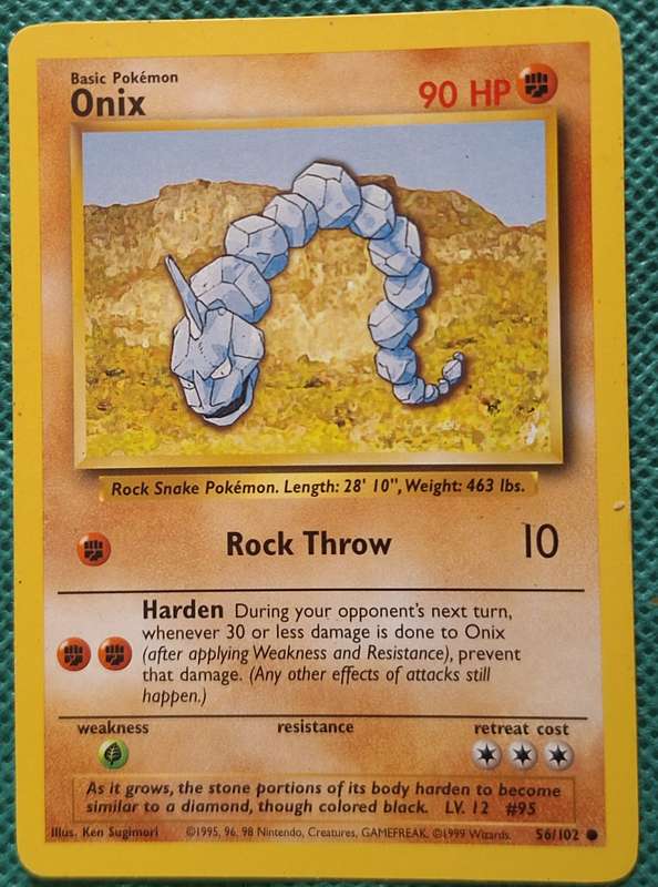 Pokemon Onix Rock Throw 56/102