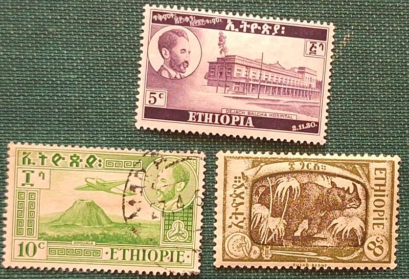 Ethiopia Mixed Lot of 2 Unused and 1 Used stamps