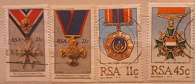 South Africa Mixed Lot Theme: Medals 4 Used stamps