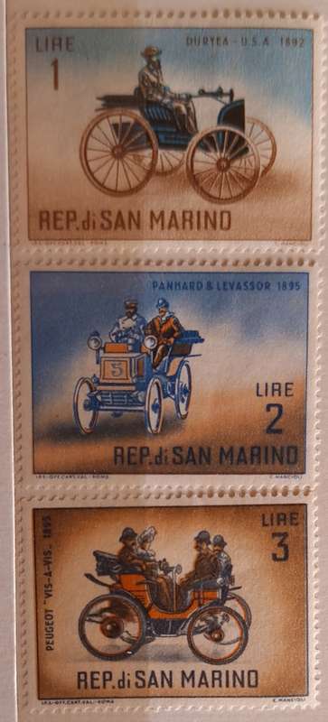 San Marino 1962 Vintage Cars 3 Unused Hinged stamps