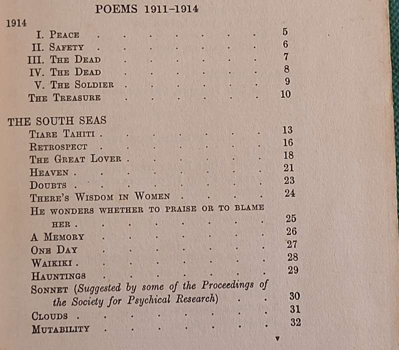 The Collected Poems of Rupert Brooke: With a Memoir Hardcover 1918 Second Impression