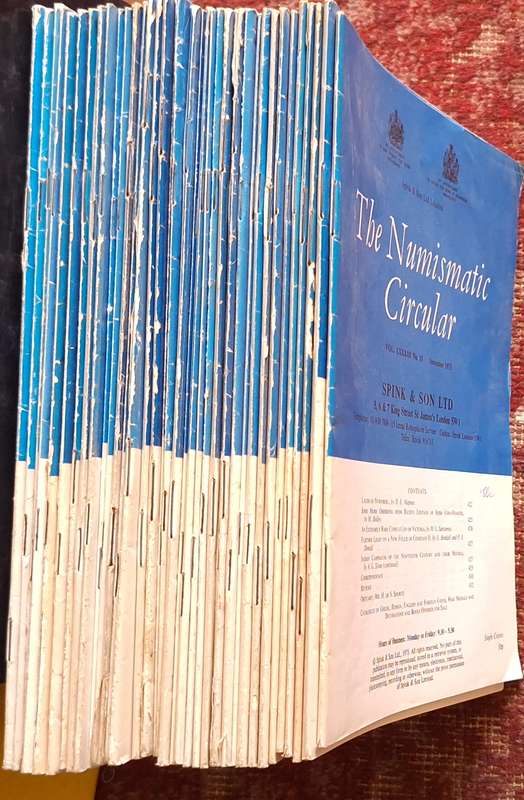 38 Copies of Spink The Numismatic Circular Dated between Jan 1975 and Oct 1981