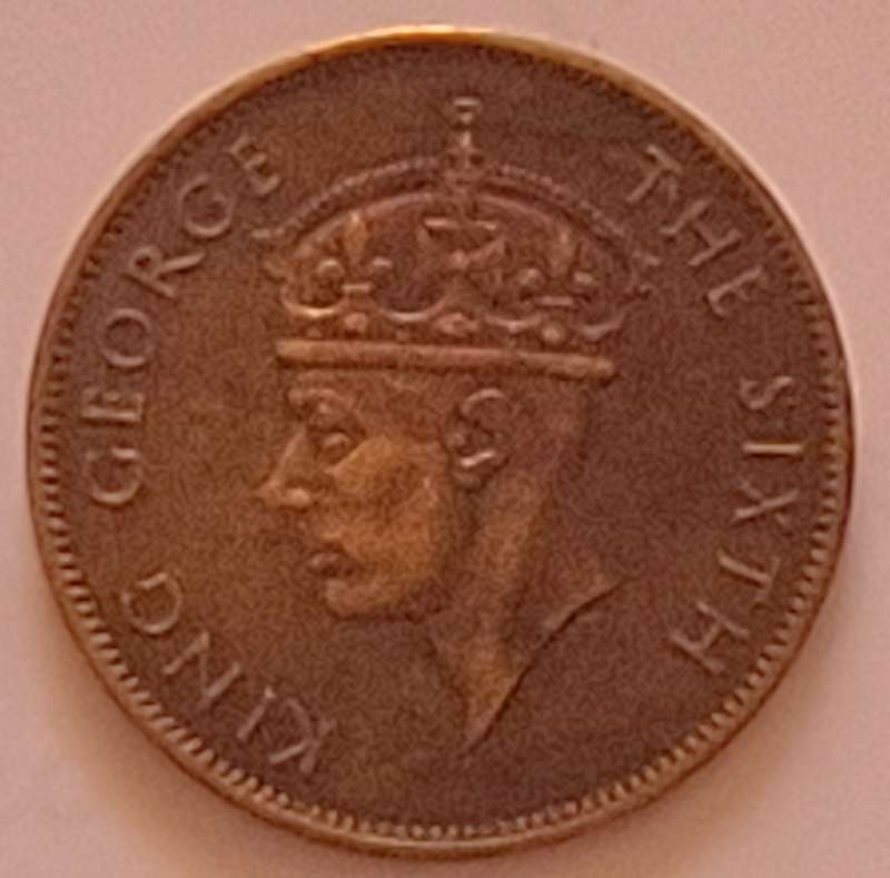 Jamaica 1950 George VI One penny Nickel brass