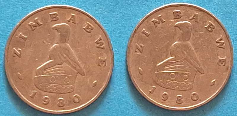 Zimbabwe 1980 2 x 20 Cents Copper-nickel