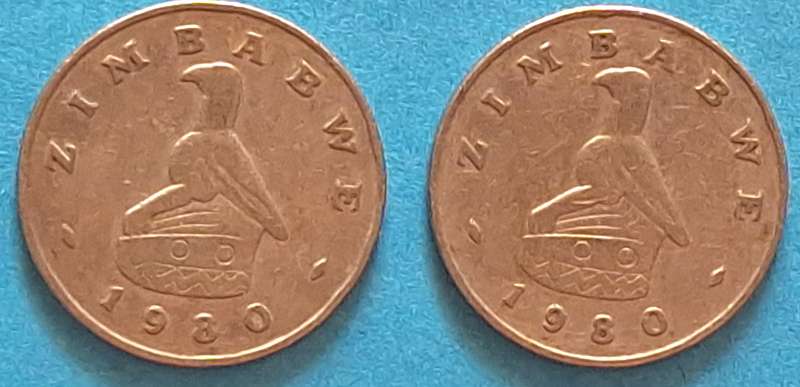 Zimbabwe 1980 2 x 20 Cents Copper-nickel