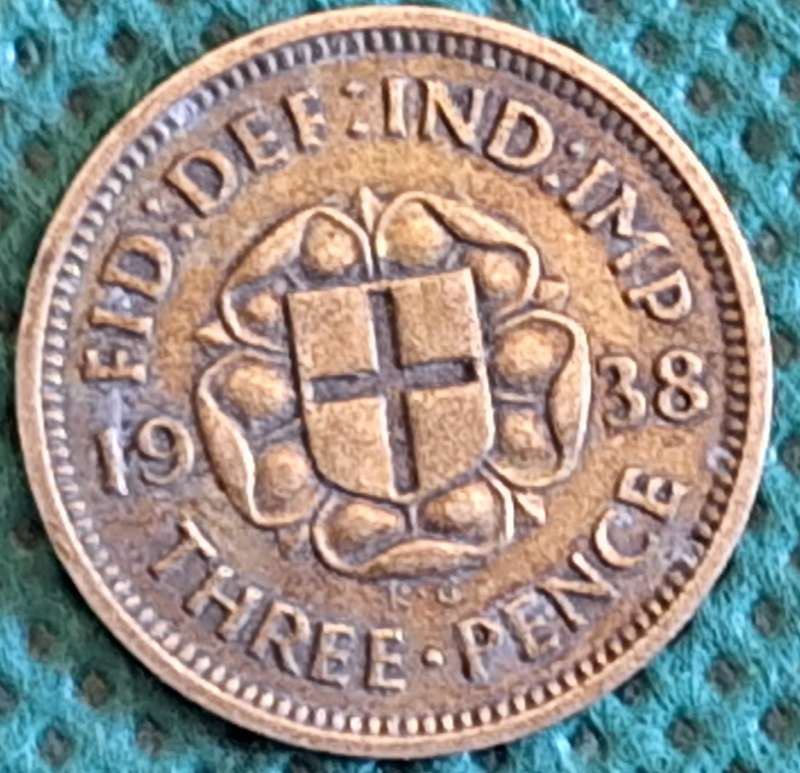 United Kingdom, British Overseas Territories and Crown Dependencies 1938 3 Pence Silver