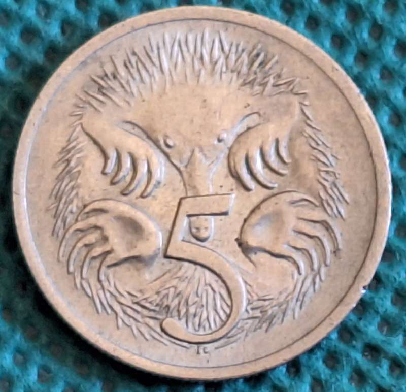 Australia 1980 Elizabeth II 5 cents Copper-nickel