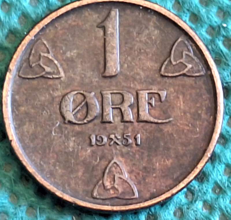 Norway 1951 1 ore Bronze