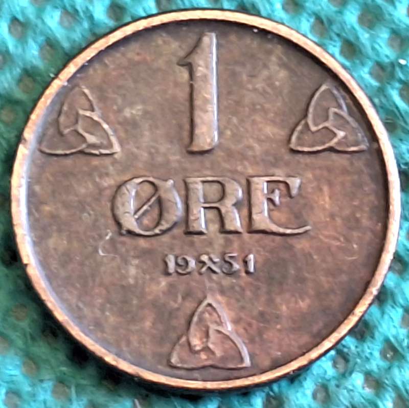 Norway 1951 1 ore Bronze