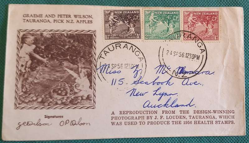 New Zealand 1956 Health Issue Cover with Picture in Red