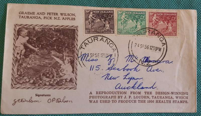 New Zealand 1956 Health Issue Cover with Picture in Red
