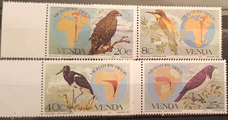 Venda 1983 Migratory Birds Set of 4 Mint stamps