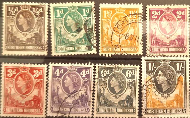 Northern Rhodesia 1953 Elizabeth II 8 Used stamps