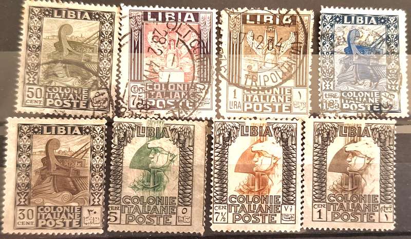 Libya Italian Colonial Libia 1921 4 Used and 4 Unused stamps