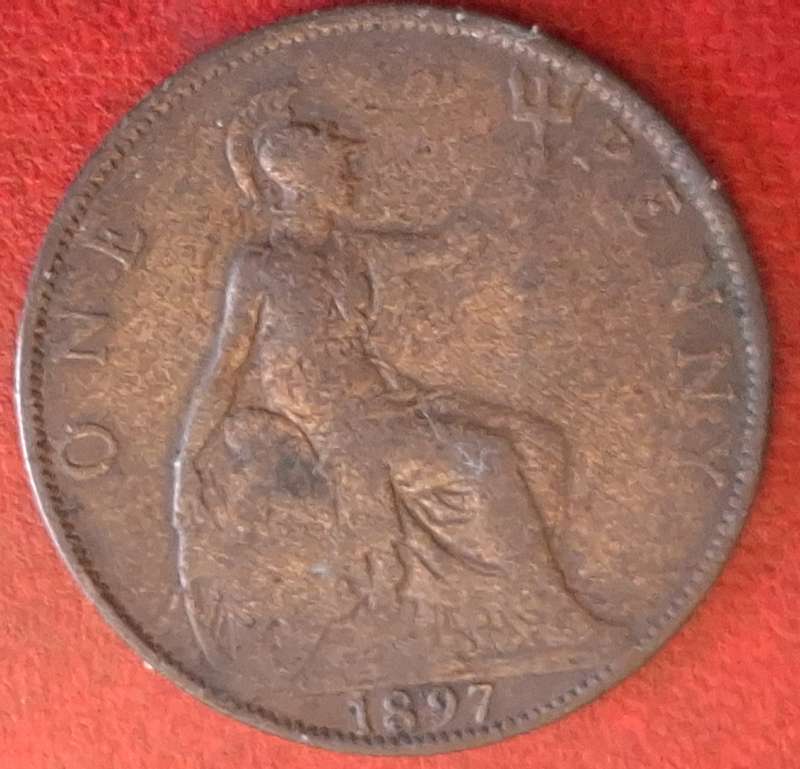 United Kingdom 1897 Victoria One Penny Bronze