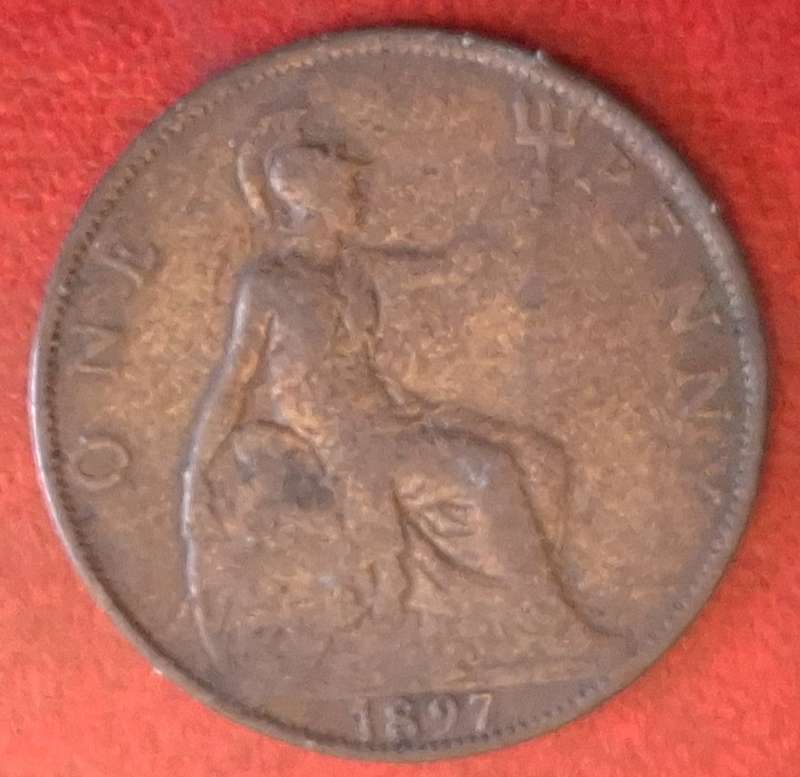 United Kingdom 1897 Victoria One Penny Bronze