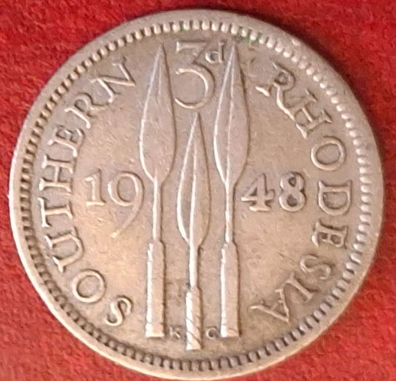 Southern Rhodesia 1948 George VI 3d Copper-nickel