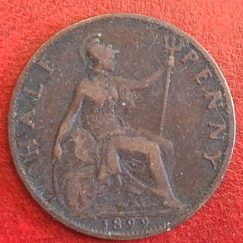 United Kingdom 1899 Victoria Half Penny Bronze