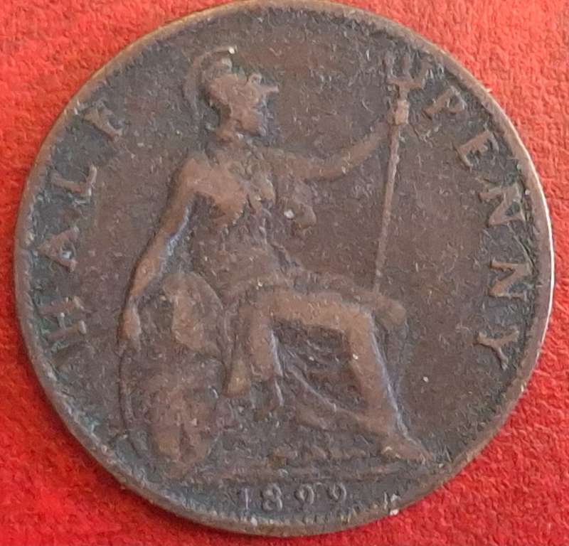 United Kingdom 1899 Victoria Half Penny Bronze