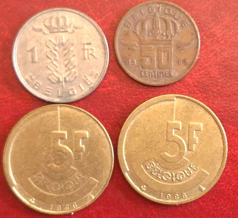 Belgium Mixed Lot of 4 Coins