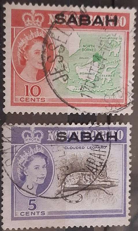 North Borneo Elizabeth II 1964 Overprint SABAH 2 Used stamps