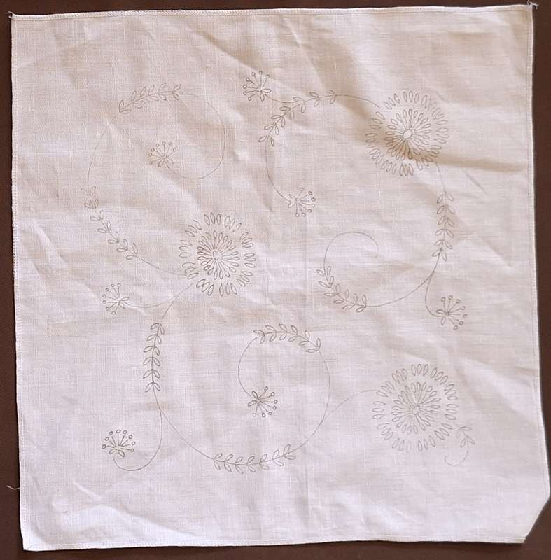 24 Linen Embroidery Squares for Table Cloth or Cushion Covers