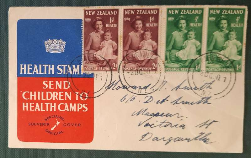 New Zealand 1950 Health Issue Pairs on Official Souvenir Cover