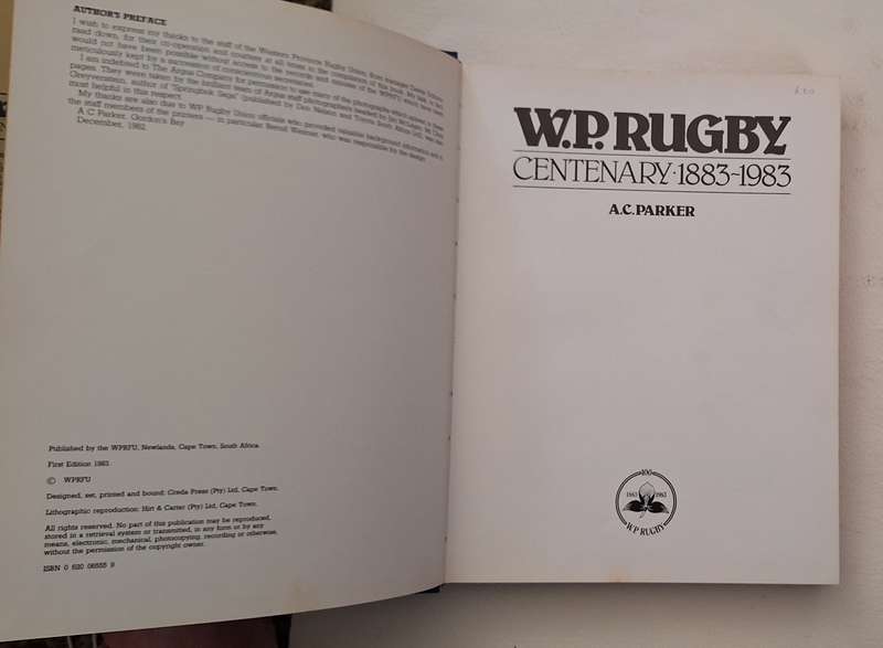 W.P. Rugby Centenary 1883-1983 by A.C Parker Hardcover 1983